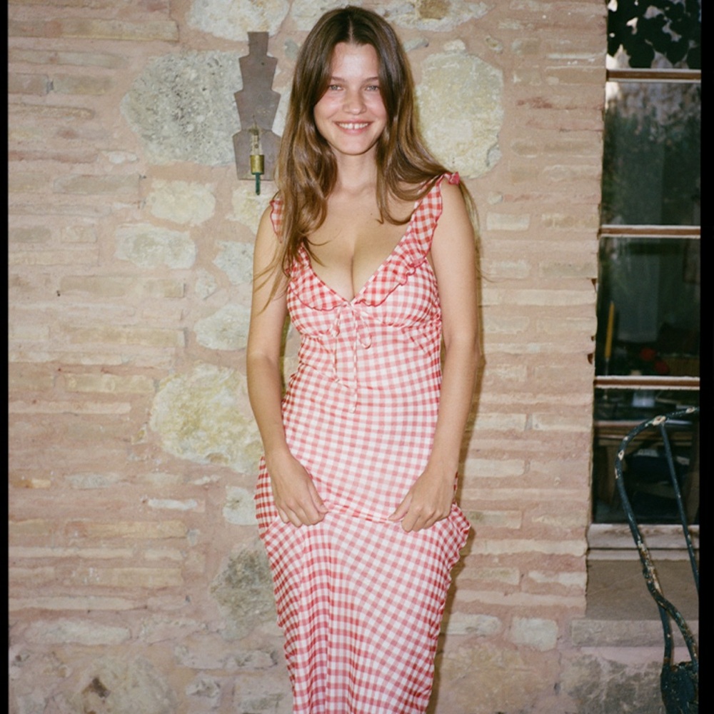 Realisation Par Red Checkered Maxi Dress